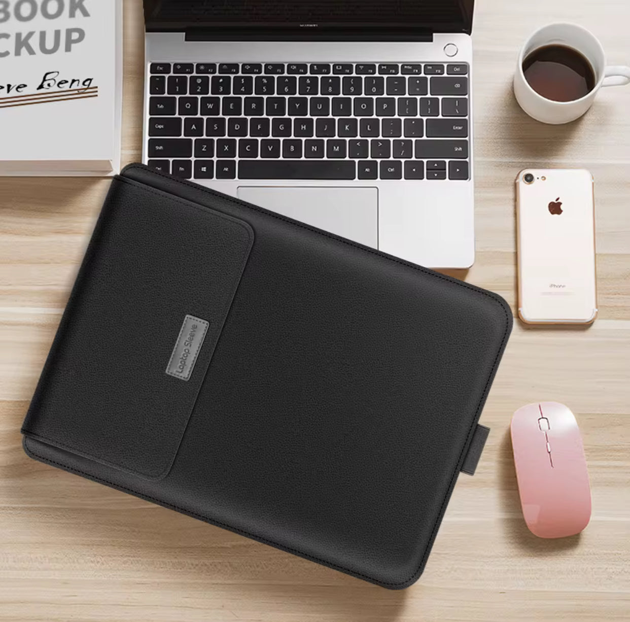 Ătui 2-en-1 pour Ordinateur Portable | Support Ergonomique et Pochette Ultra-Pratique