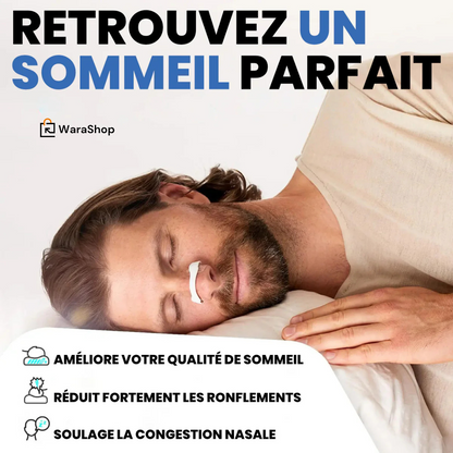 Bandelettes Nasales Anti-Ronflement – Respirez Mieux, Dormez Mieux !