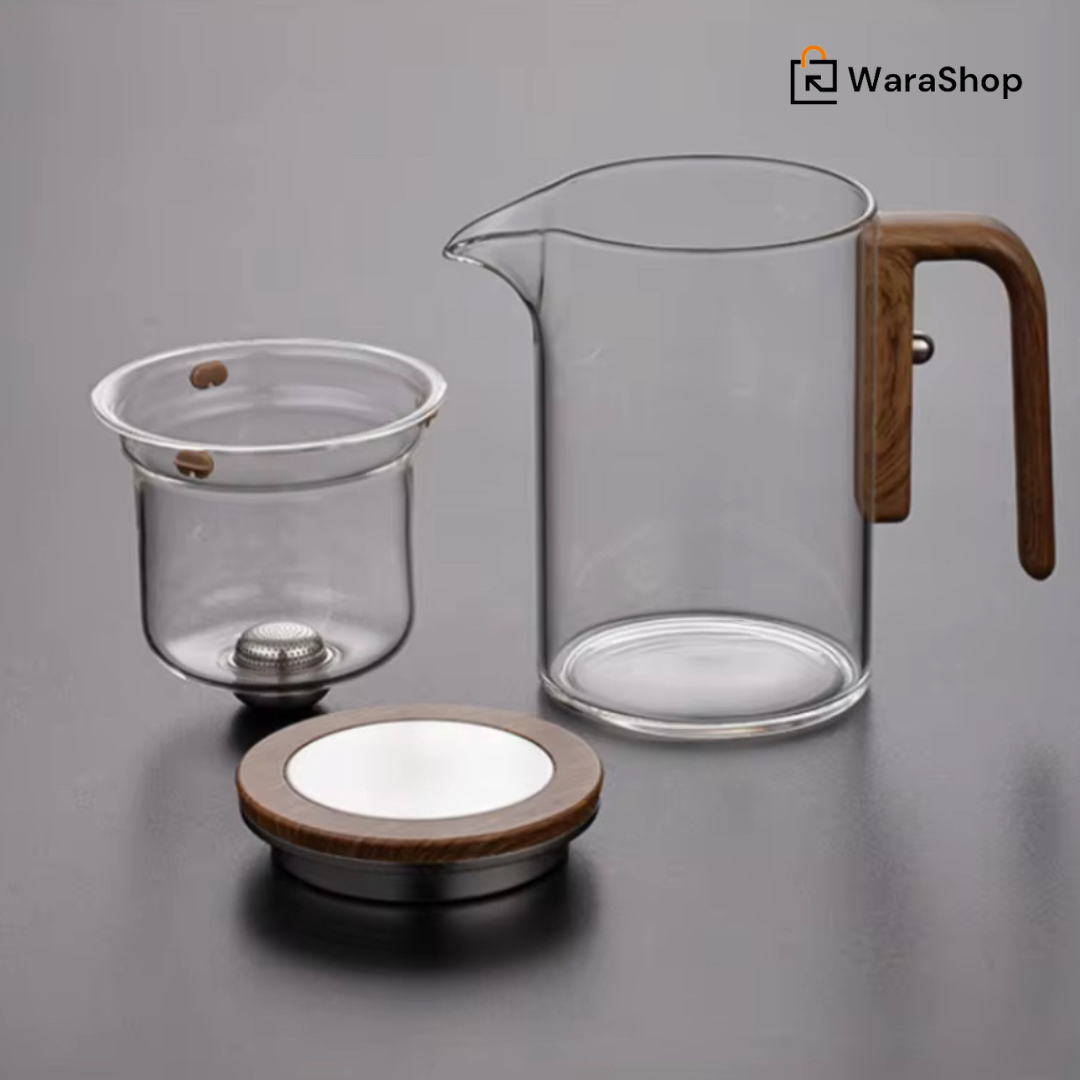 Théière en verre avec infuseur – L'élégance au service de vos infusions et de votre café ! ☕🍃
