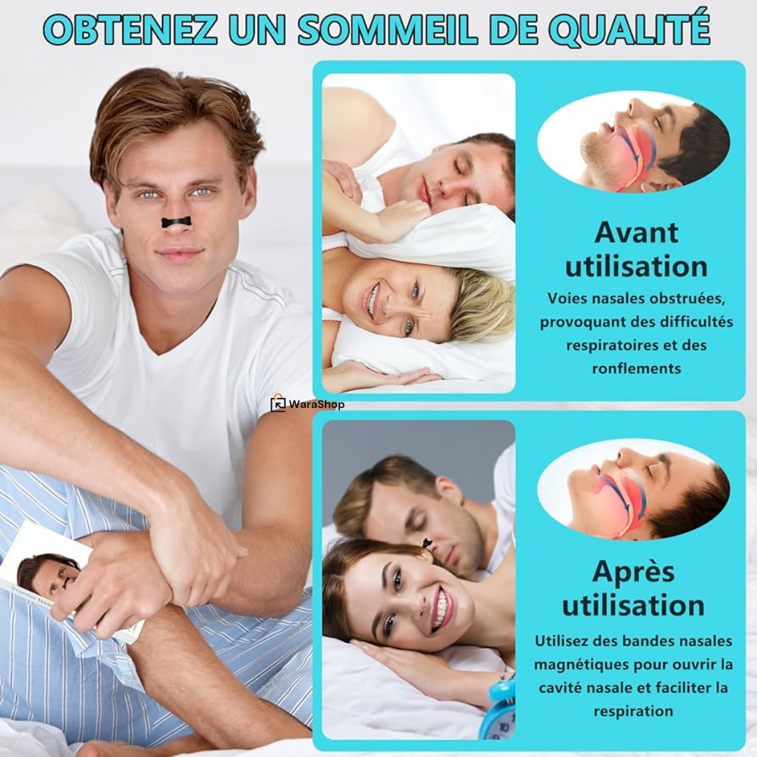 Bandelettes Nasales Anti-Ronflement – Respirez Mieux, Dormez Mieux !