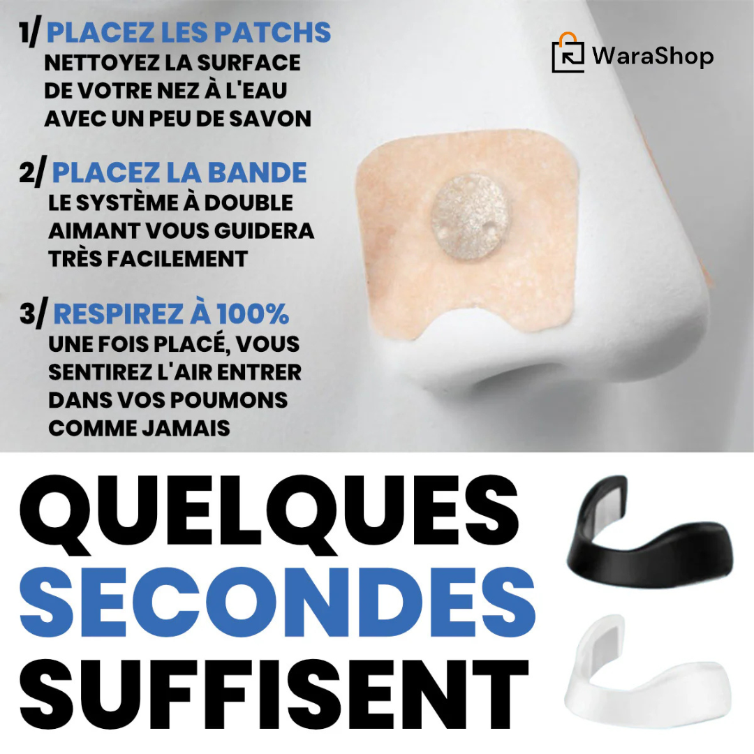 Bandelettes Nasales Anti-Ronflement – Respirez Mieux, Dormez Mieux !