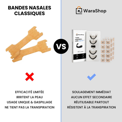 Bandelettes Nasales Anti-Ronflement – Respirez Mieux, Dormez Mieux !