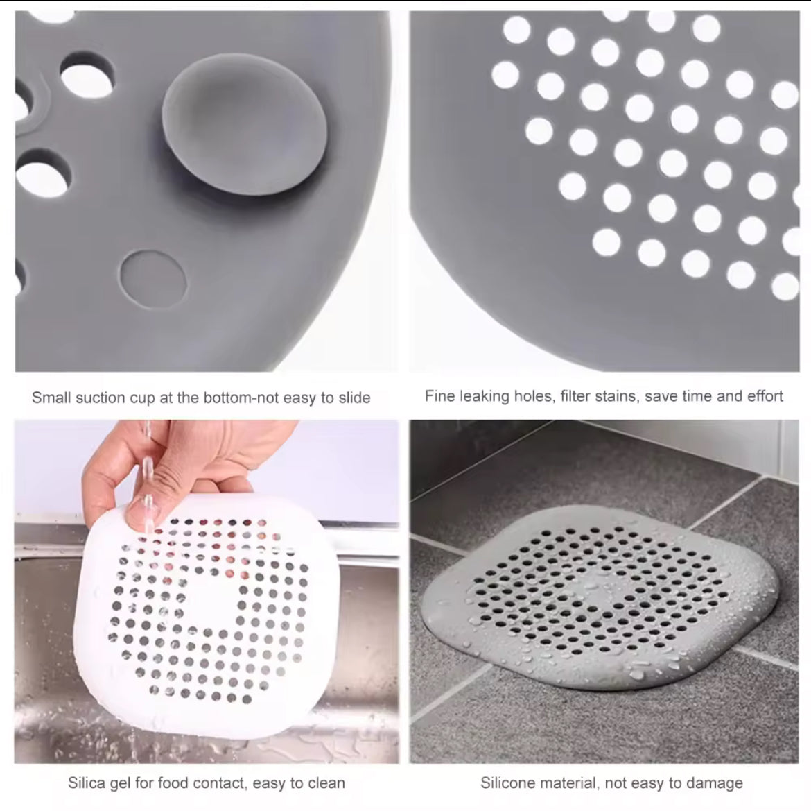 Filtre Anti-Obstruction Réutilisable – Évier, Douche, Lavabo